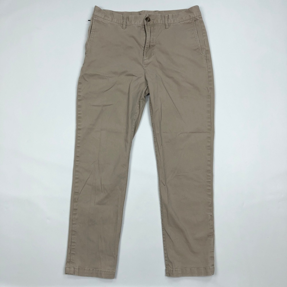 Free Fly Mens 32x30 Anchor Tan Stretch Cotton Chino Pants Flat Front Khaki